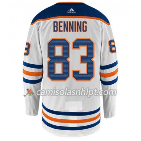 Camisola Edmonton Oilers MATT BENNING 83 Adidas Branco Authentic - Homem